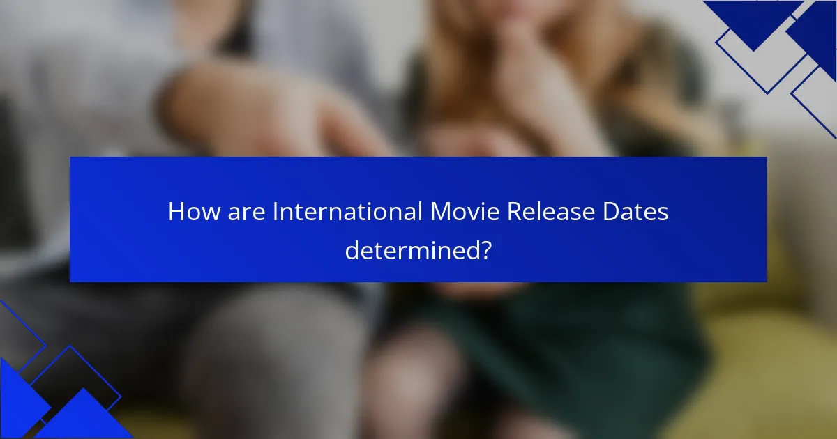 How are International Movie Release Dates determined?