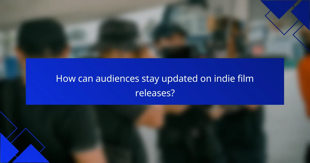 How can audiences stay updated on indie film releases?