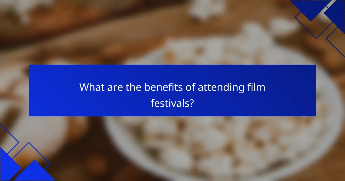 What are the benefits of attending film festivals?