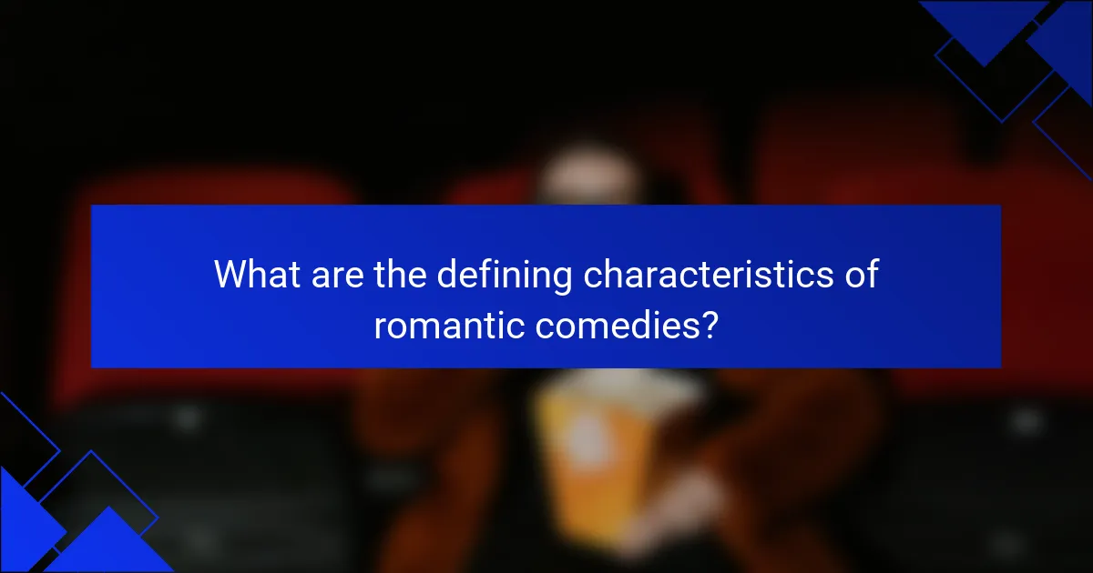 What are the defining characteristics of romantic comedies?