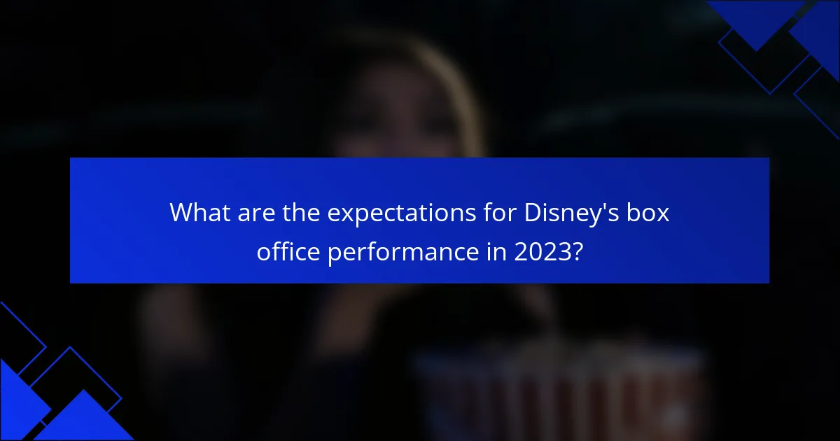 What are the expectations for Disney's box office performance in 2023?