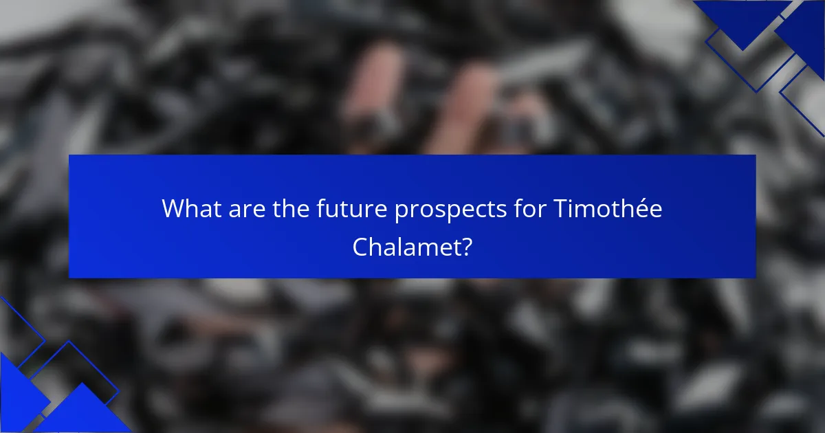What are the future prospects for Timothée Chalamet?