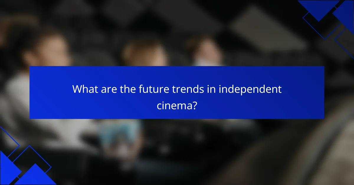 What are the future trends in independent cinema?