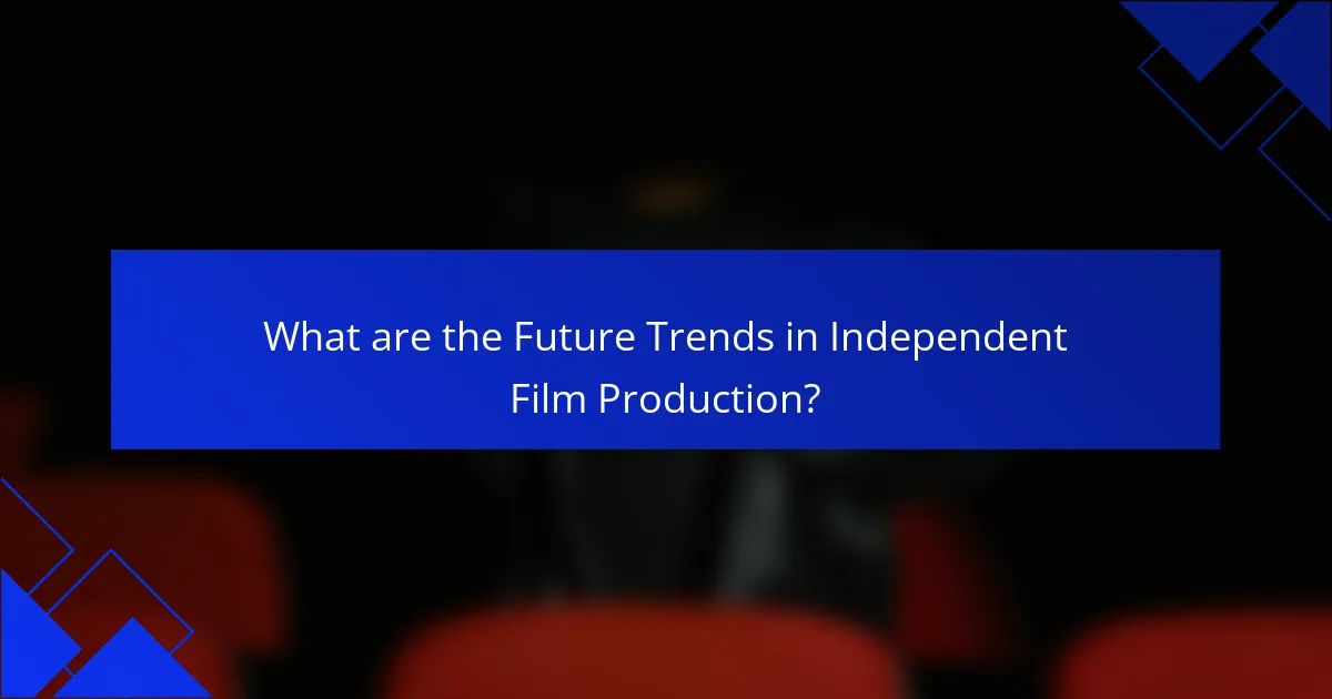 What are the Future Trends in Independent Film Production?