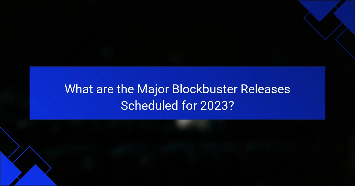 What are the Major Blockbuster Releases Scheduled for 2023?