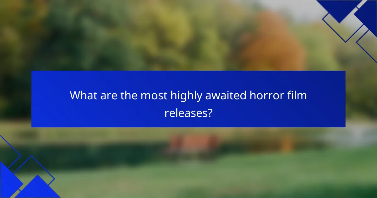 What are the most highly awaited horror film releases?
