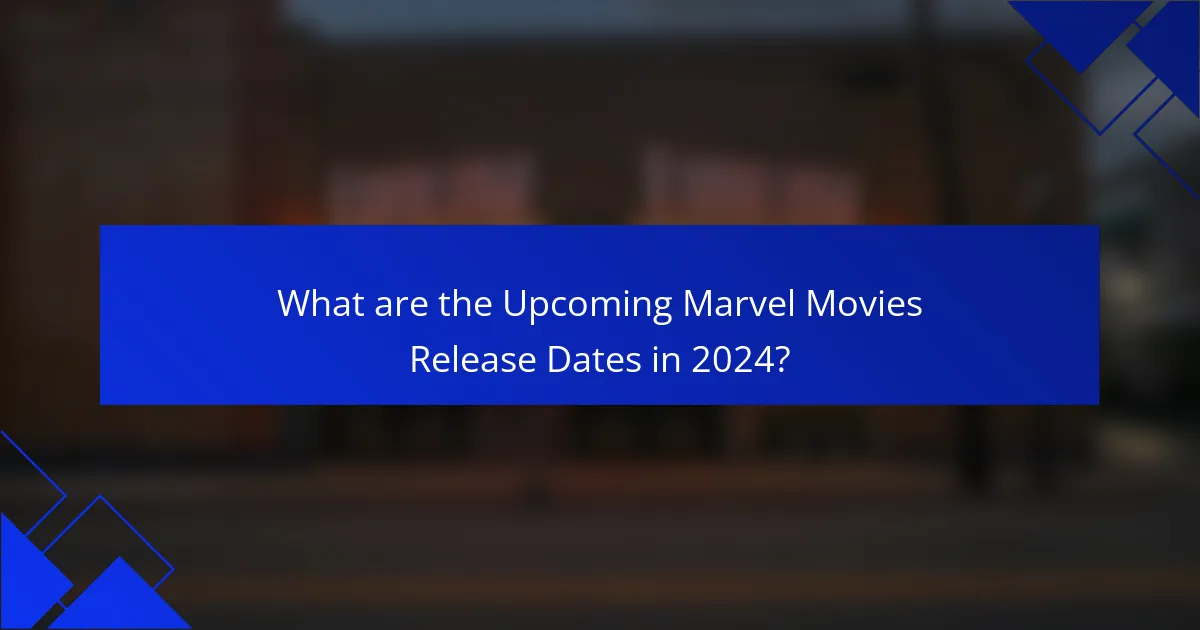 What are the Upcoming Marvel Movies Release Dates in 2024?