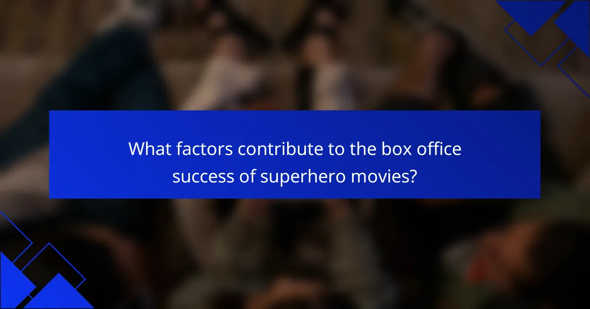 What factors contribute to the box office success of superhero movies?
