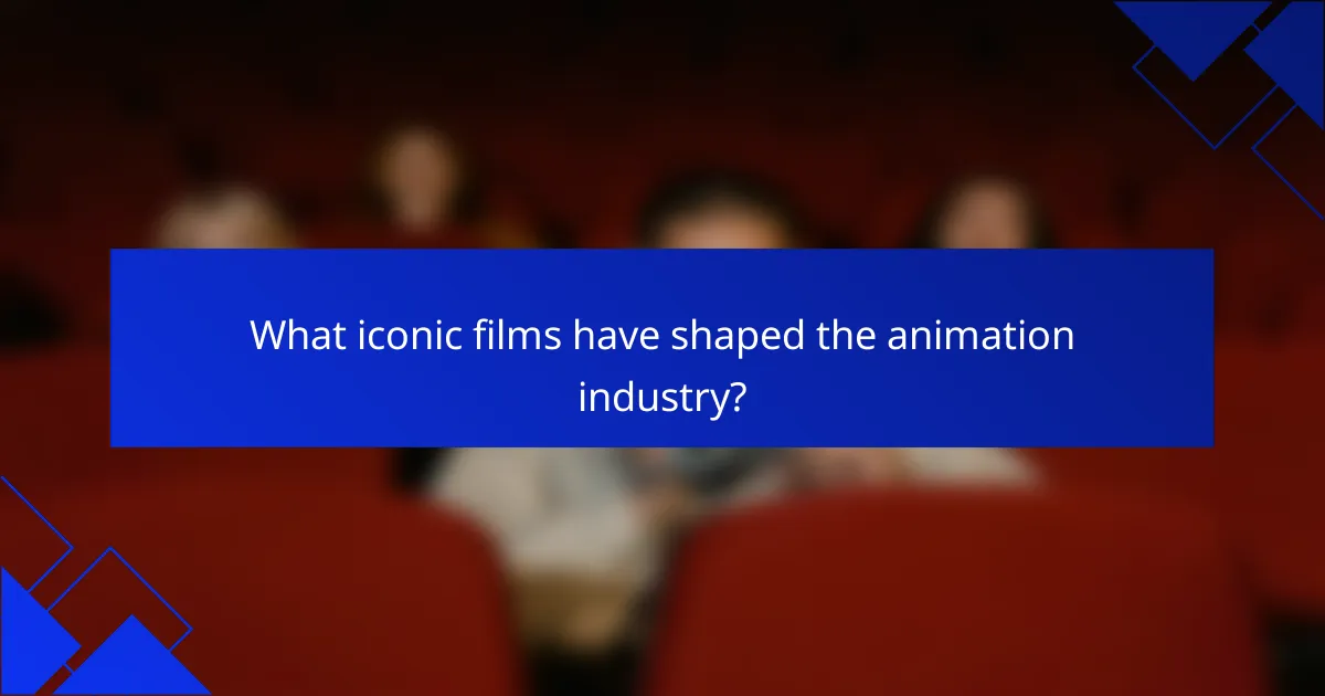 What iconic films have shaped the animation industry?