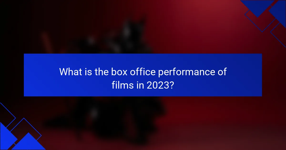 What is the box office performance of films in 2023?