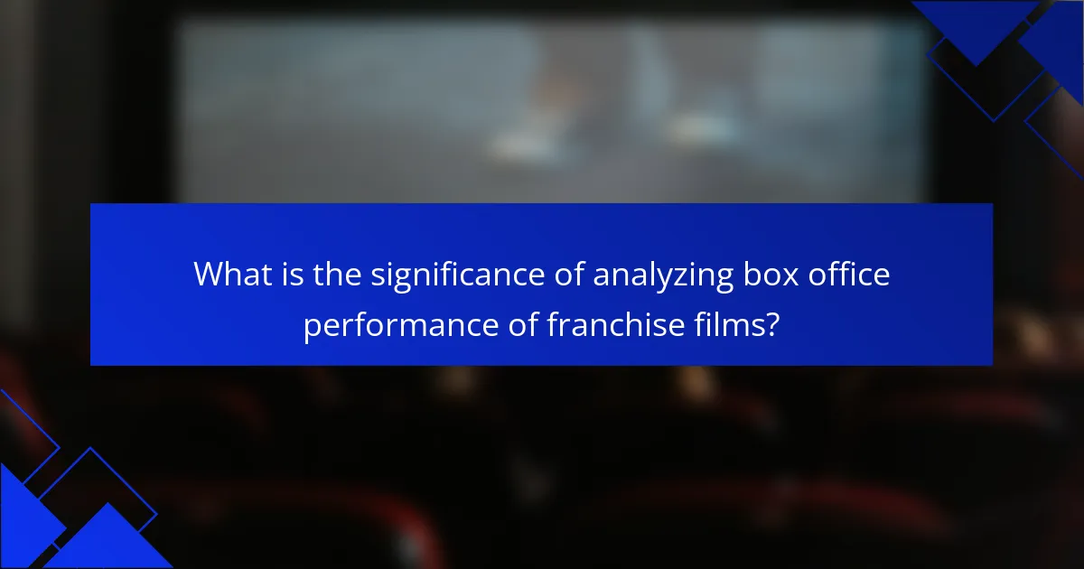 What is the significance of analyzing box office performance of franchise films?