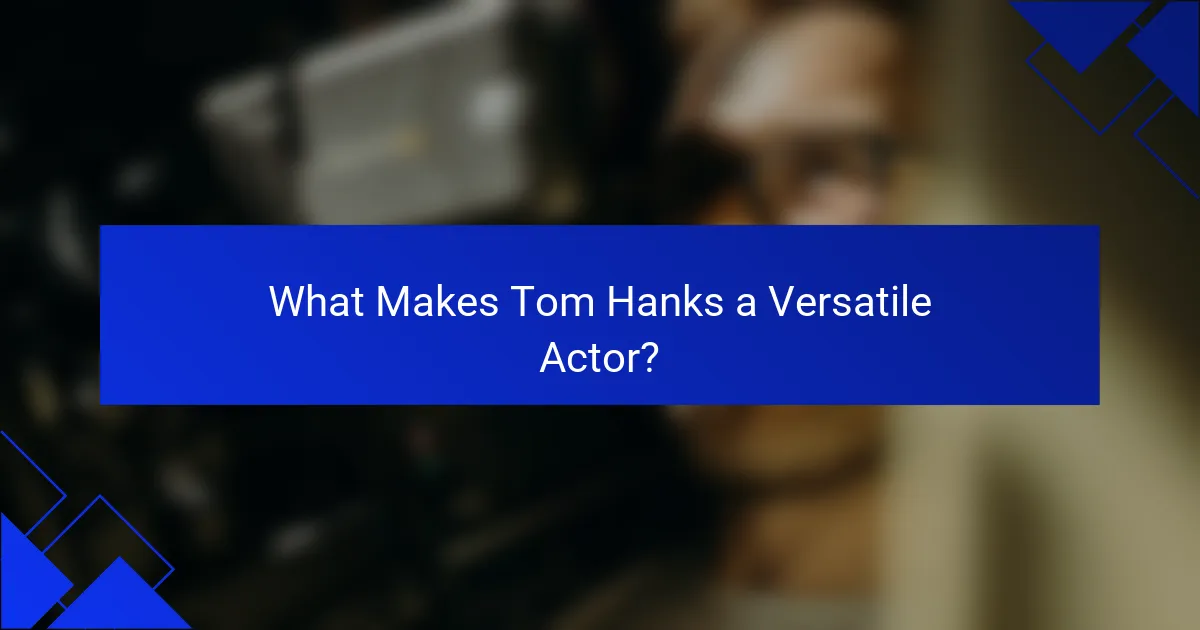 What Makes Tom Hanks a Versatile Actor?