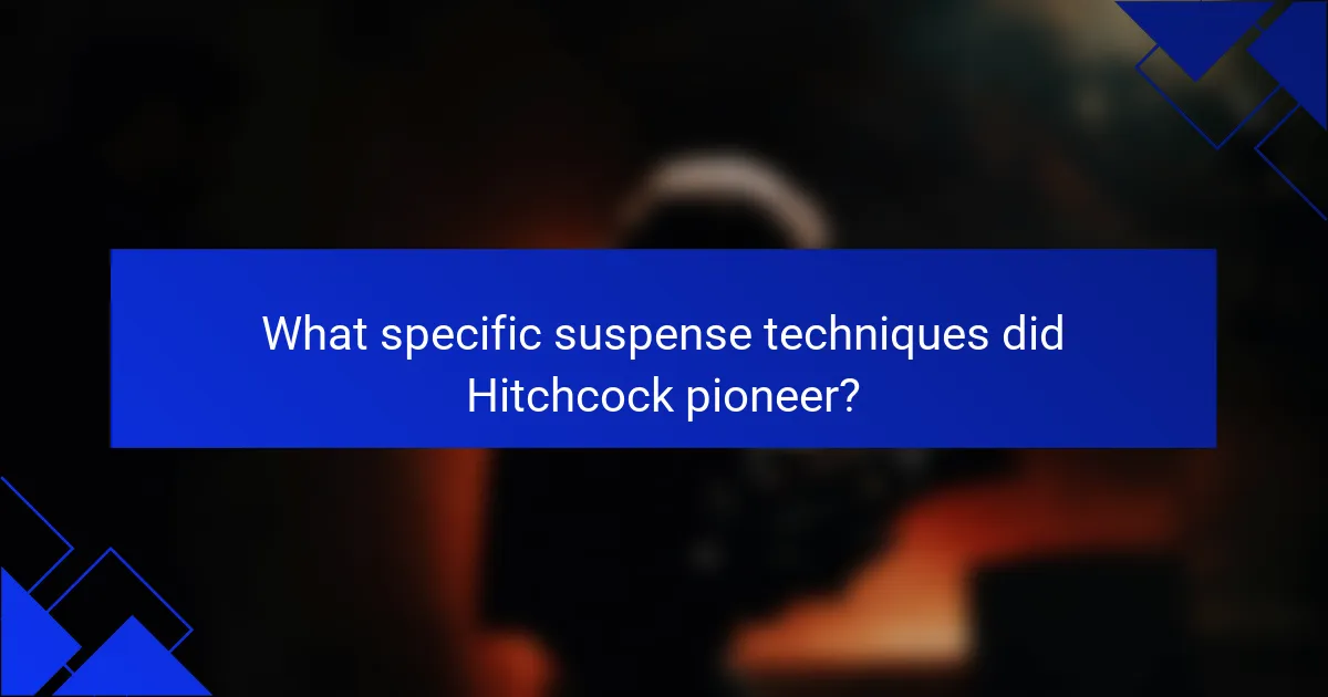 What specific suspense techniques did Hitchcock pioneer?
