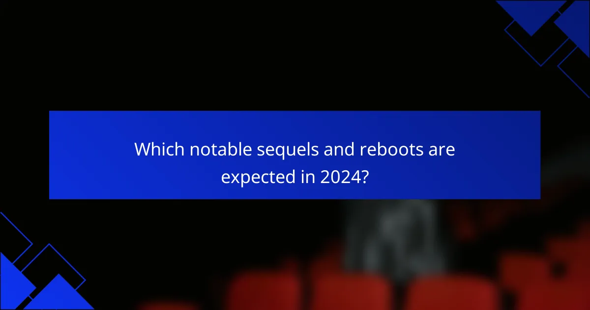 Which notable sequels and reboots are expected in 2024?